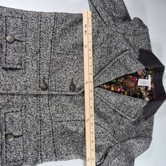 Cabi Gray Black 2 Button Wool Jacket Equestrian Hunt Scene Liner 2 Pockets 8 - Picture 2 of 7